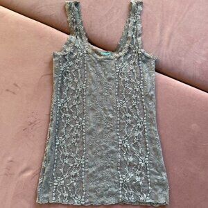 Gray Coquette Lace Camisole Top